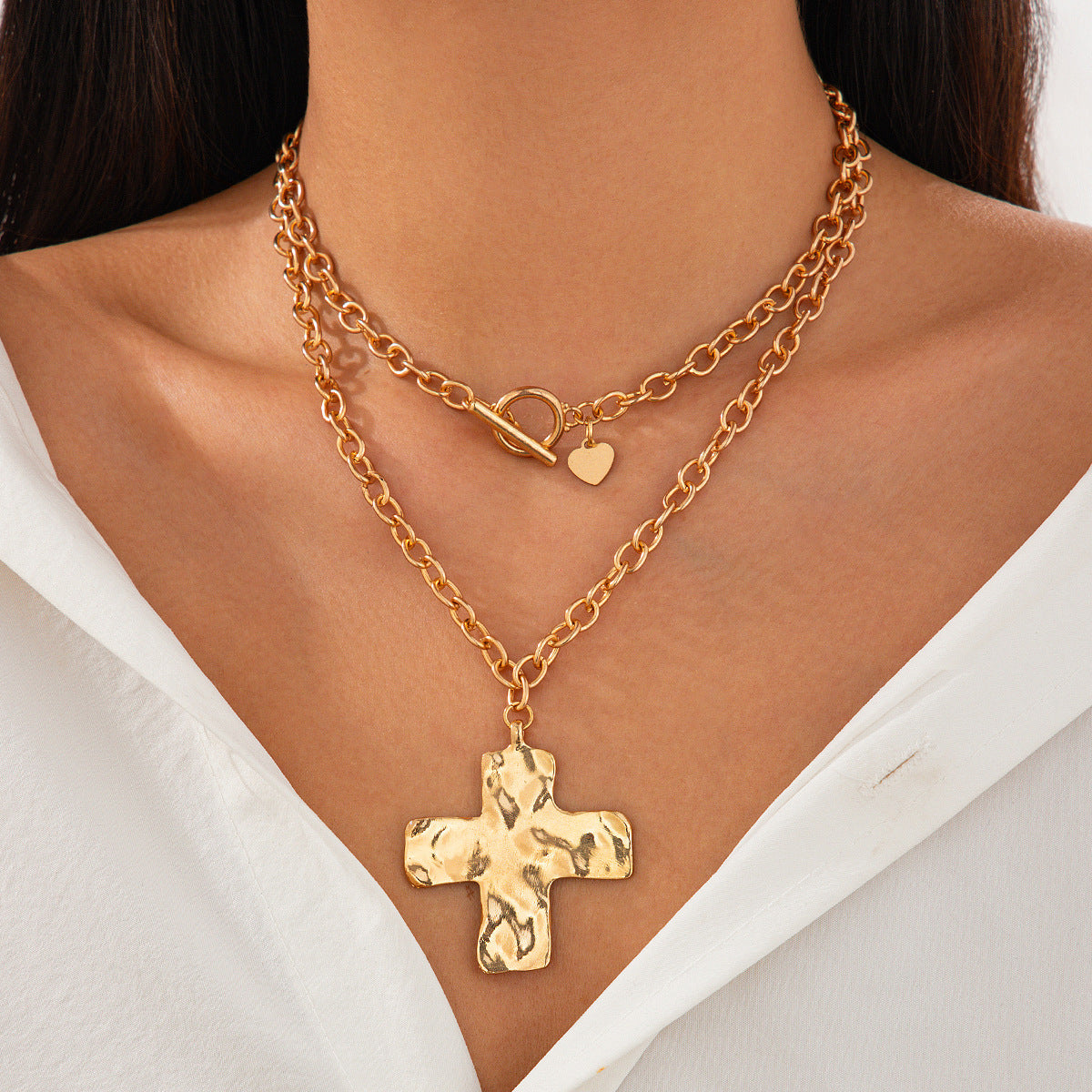 Wholesale Punk ins style cross pendant necklace